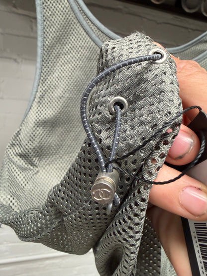 SS2003 Chanel ‘Identification’ Grey Mesh Basketball Jersey Sleeveless Top