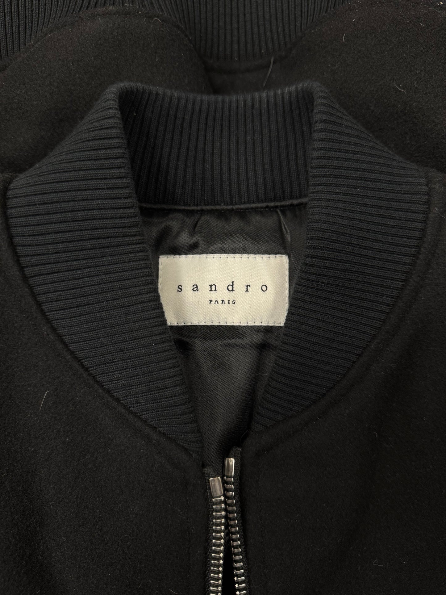 Sandro Wool/Nylon Down Filled Bomber Jacket