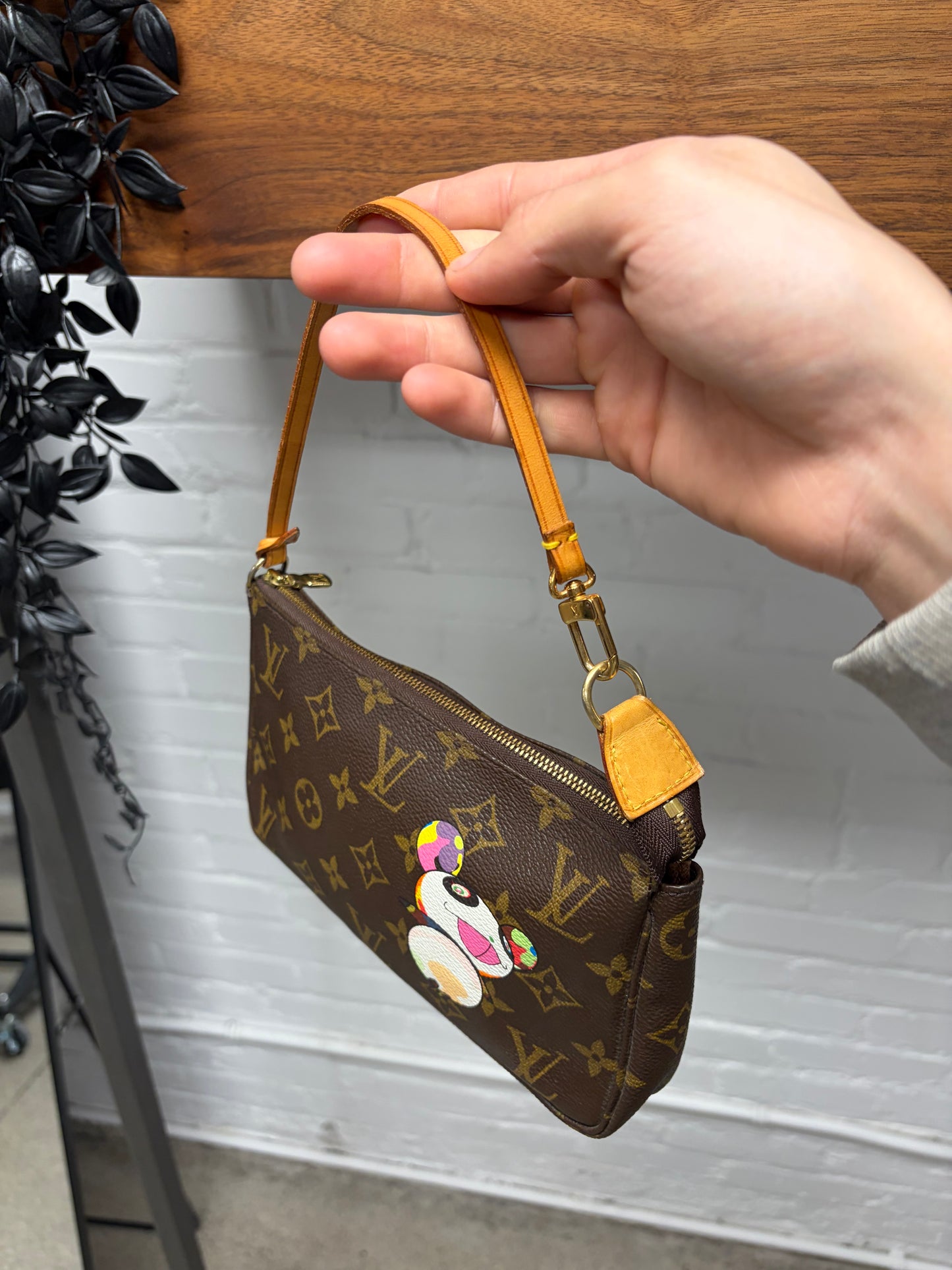 SS2003 Louis Vuitton x Takashi Murakami ‘Panda’ Monogram  ‘Pochette’ Mini Shoulder Bag