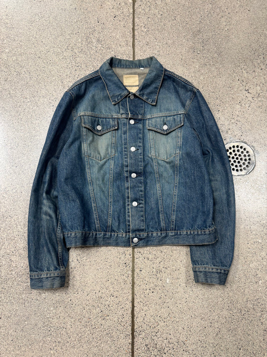 OG Helmut Lang ‘Vintage Dark Denim’ Washed Blue Trucker Jacket