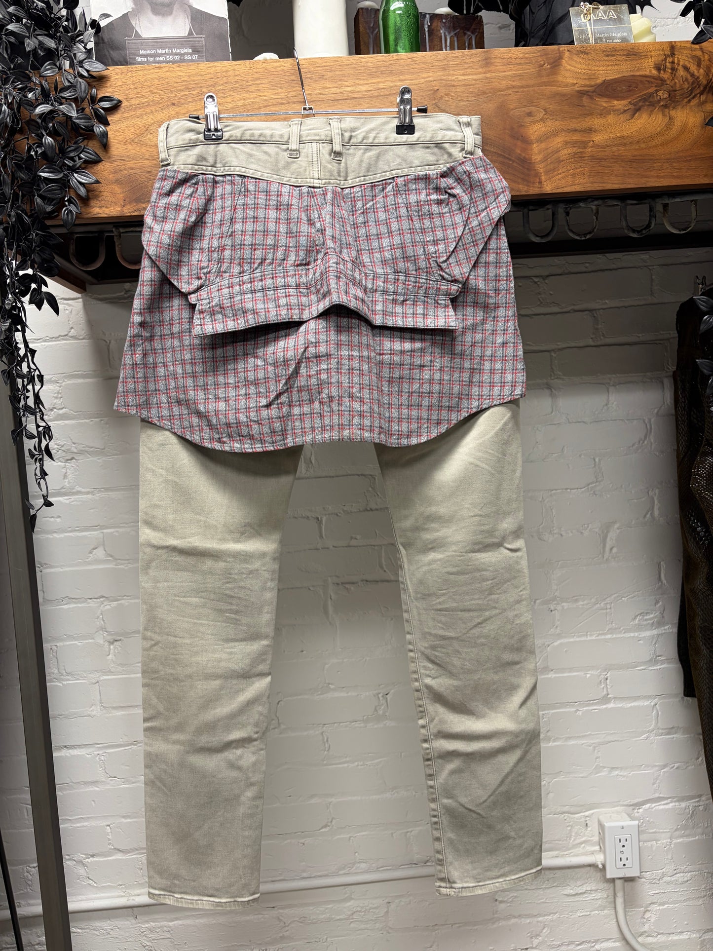 SS2012 Undercover ‘Openstrings’ Hybrid Grey Reconstructed Flannel Skinny Jeans
