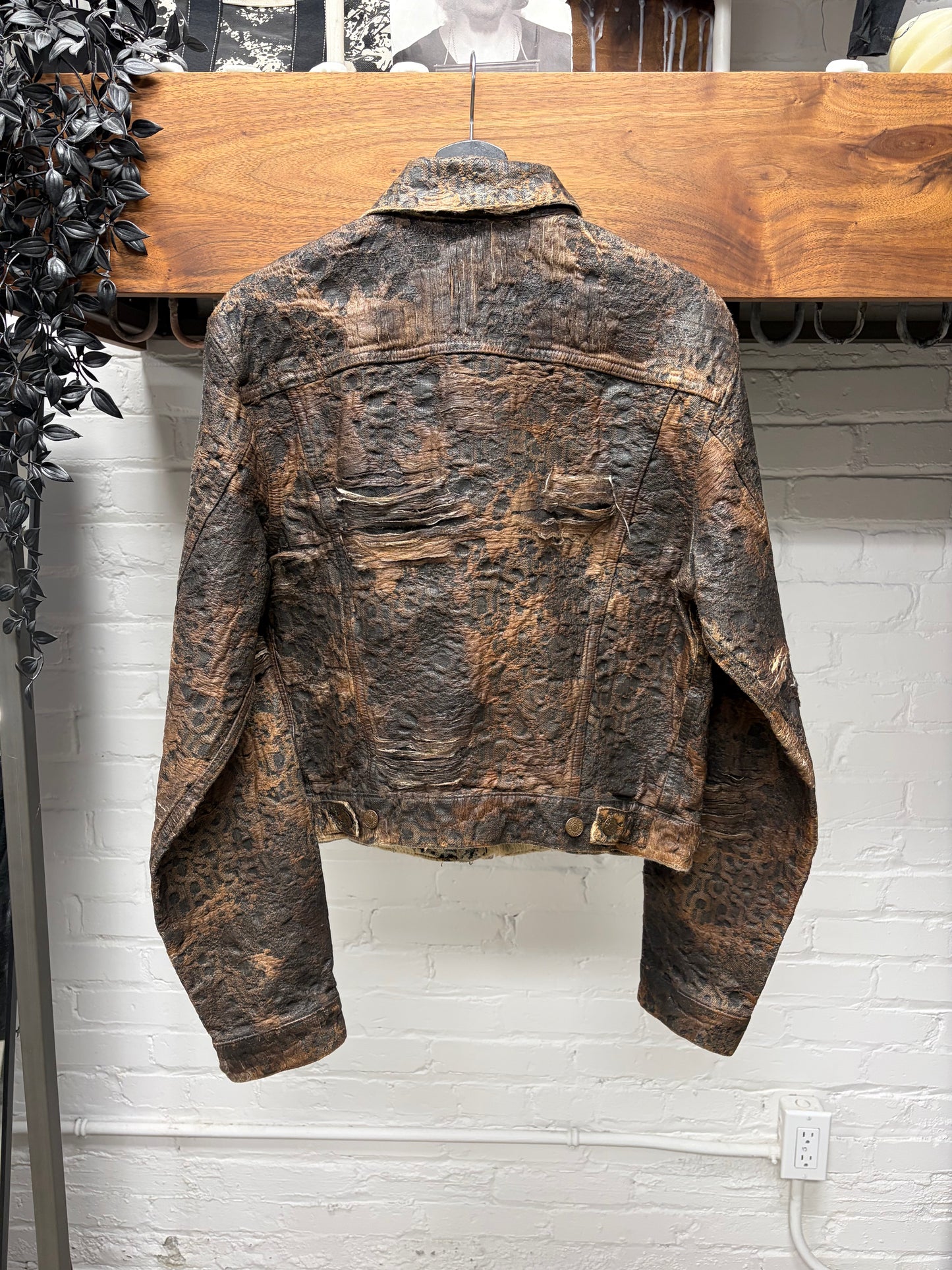 Acne Studios ‘Oraya’ Distressed Brown Denim Trucker Jacket