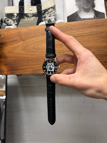 Vintage 90s Jean Paul Gaultier ‘JPG’ Watch with Black Leather Strap