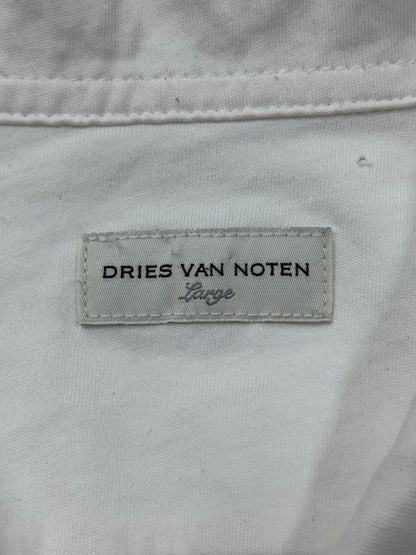 Dries Van Noten White ‘2 Button’ Cotton Collared Polo