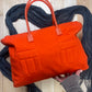 Autumn Winter 1999 Miu Miu Fuzzy Orange Enamel Handle Full Size Tote Bag