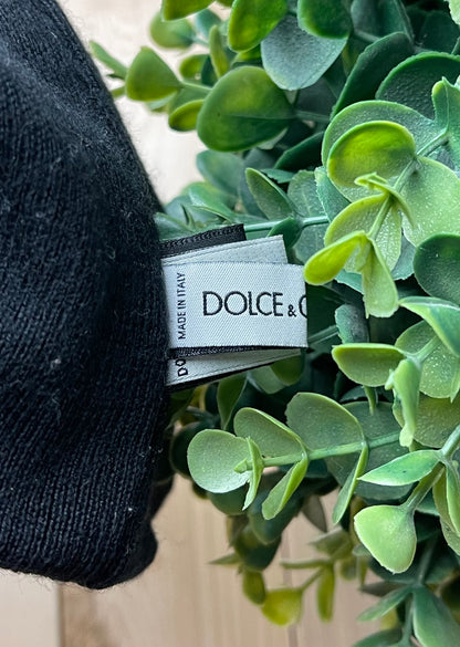 Dolce & Gabbana Black Monogram Logo Beanie
