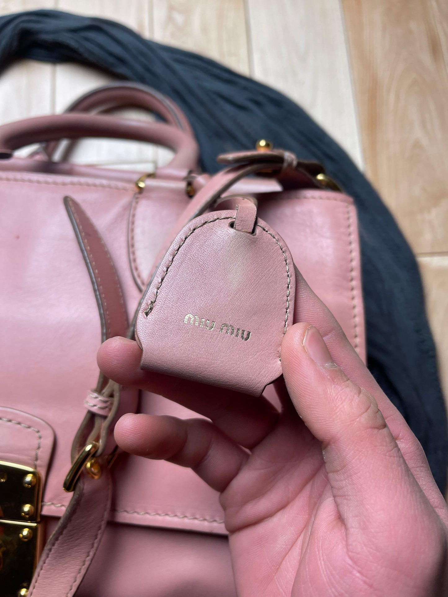 Miu Miu Pink Leather Full Size Crossbody/Top Handle Bag