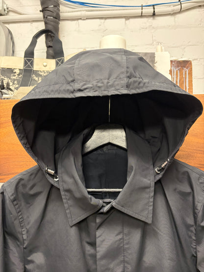 Dior Homme Black Nylon Military Jacket with Compartmentalized Stow Hood