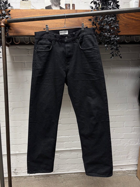 2022 Balenciaga Black Bootcut ‘Heelbite’ Denim