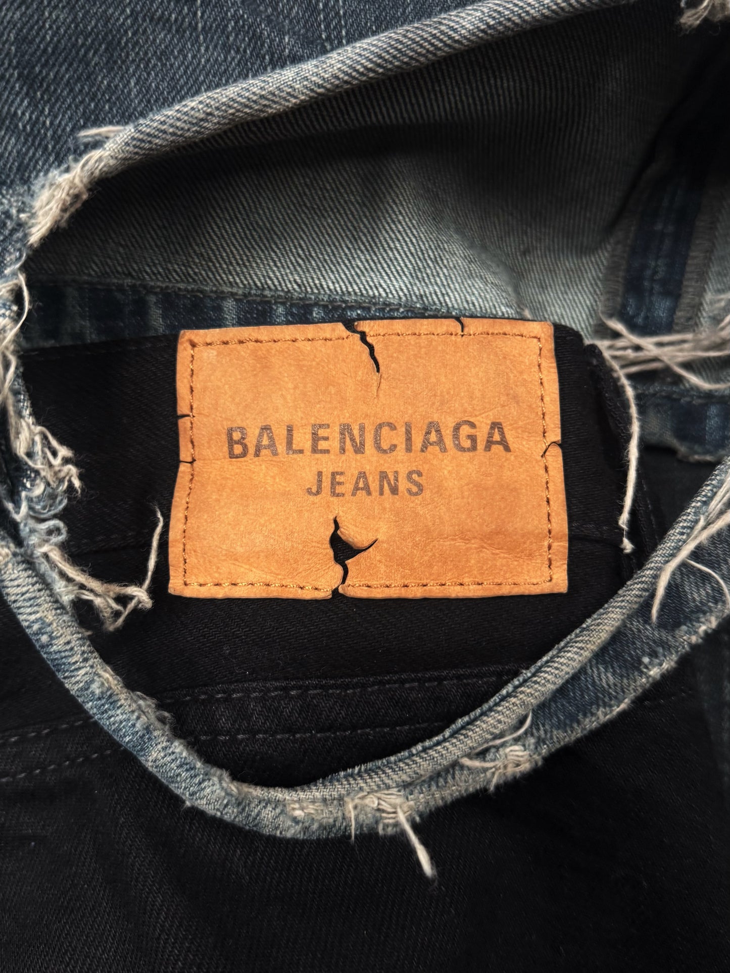 AW2024 Balenciaga ‘Cut-Up’ Double Waist Wide Leg Denim