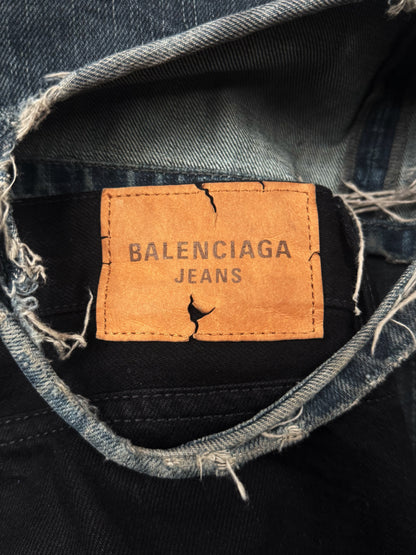AW2024 Balenciaga ‘Cut-Up’ Double Waist Wide Leg Denim