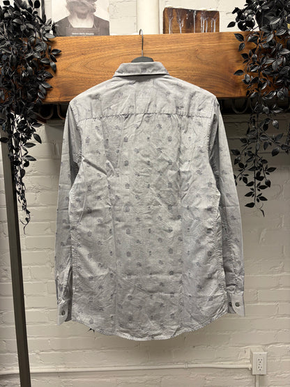 AW2006 Raf Simons ‘Iconography Monogram’ Grey Skull/RS Logo Button Up Shirt