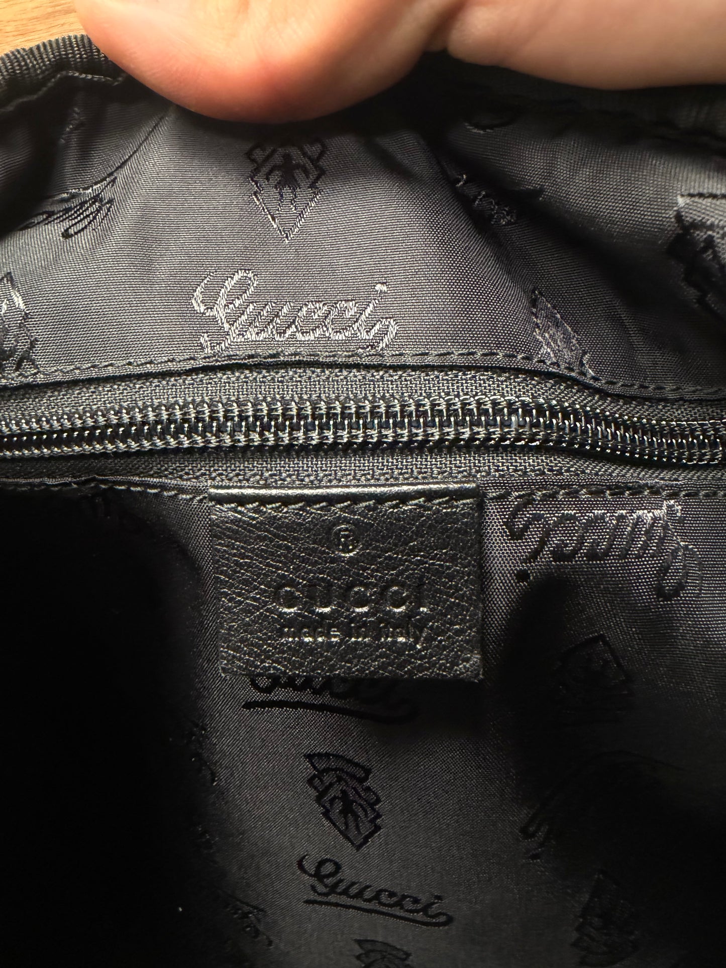Gucci ‘Guccissima’ Embossed Monogram Black Leather Business Bag