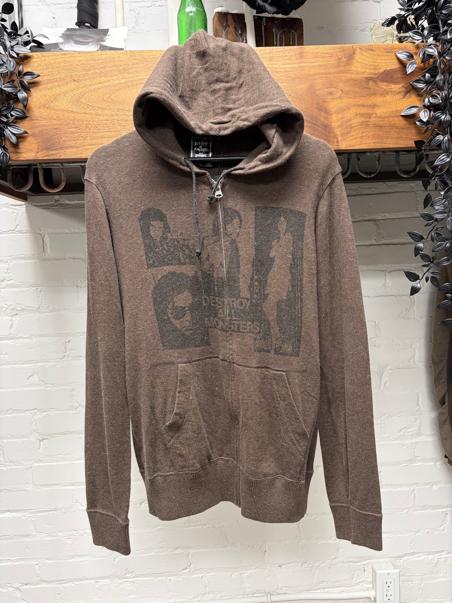 Hysteric Glamour ‘See no Evil’ Brown Graphic Zip-Up Hoodie