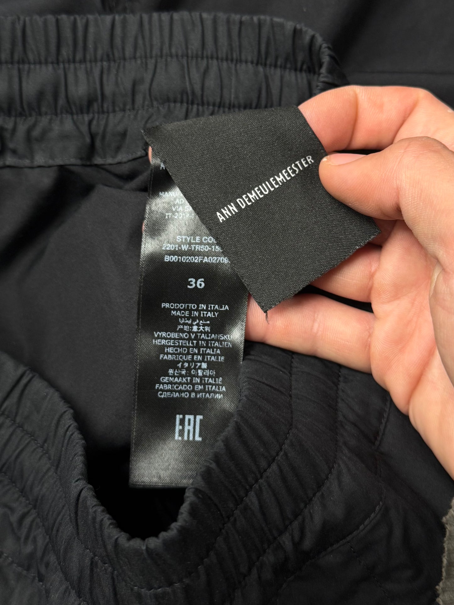 Ann Demeulemeester Wide Leg Lightweight Black Track Pants