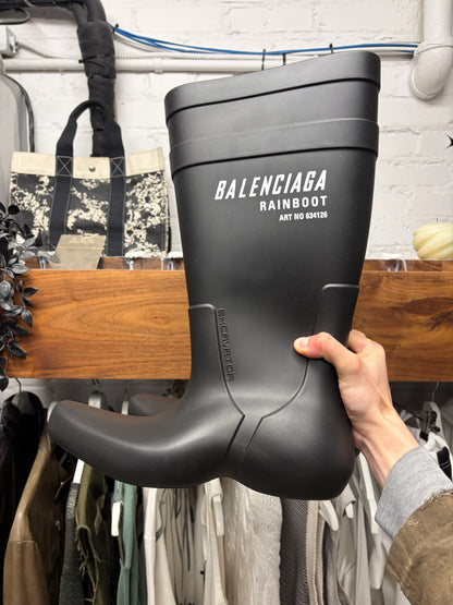 Balenciaga ‘Excavator’ Pointed Toe Black Rubber Boots