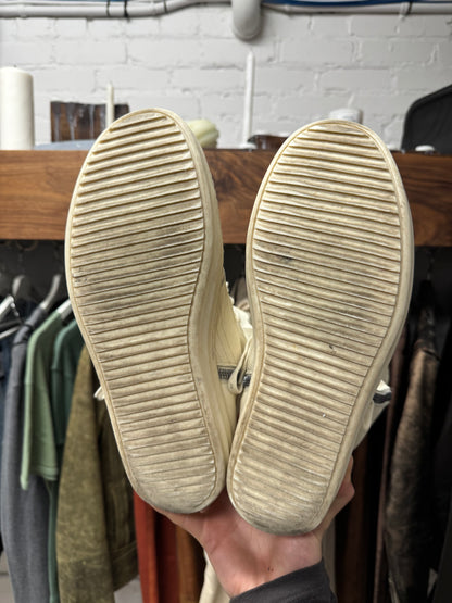 Rick Owens ‘Cargobasket’ Milk/White Leather High Top Sneakers