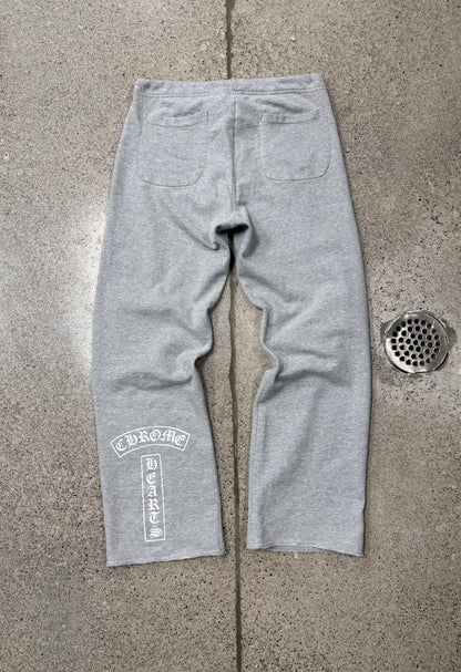 Vintage Chrome Hearts ‘T-Bar’ Logo Grey Drawstring Sweatpants