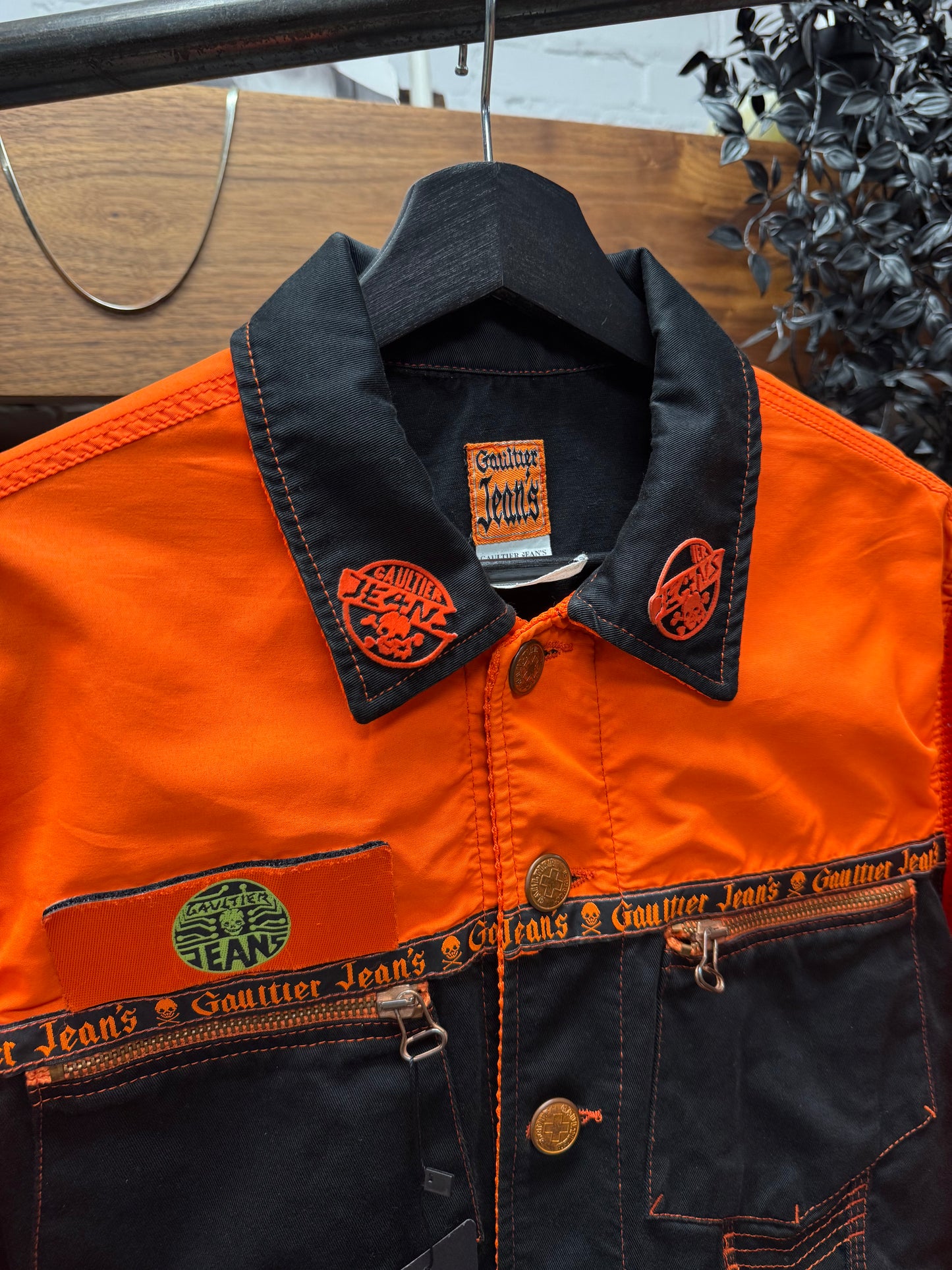 Vintage 90s Jean Paul Gaultier Mesh/Denim Hybrid Trucker Jacket