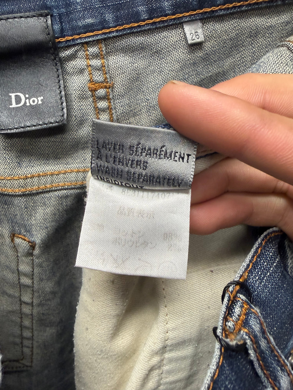SS2008 Dior Homme ‘Under my Car’ Dark Washed Blue ‘Unaltered’ Skinny Jeans