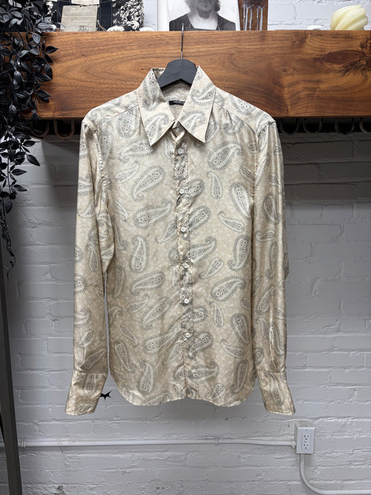 SS2002 Miu Miu Runway Silk Paisley Button Down Shirt