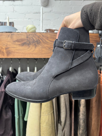 Saint Laurent ‘Jodhpur’ Charcoal Grey Suede Boots