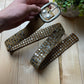 2000s Marithe Francois Girbaud Studded Brown Leather Belt