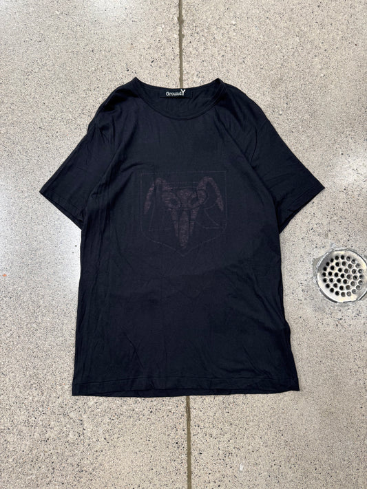 Yohji Yamamoto ‘Ground Y’ Varsity Emblem Black T-Shirt