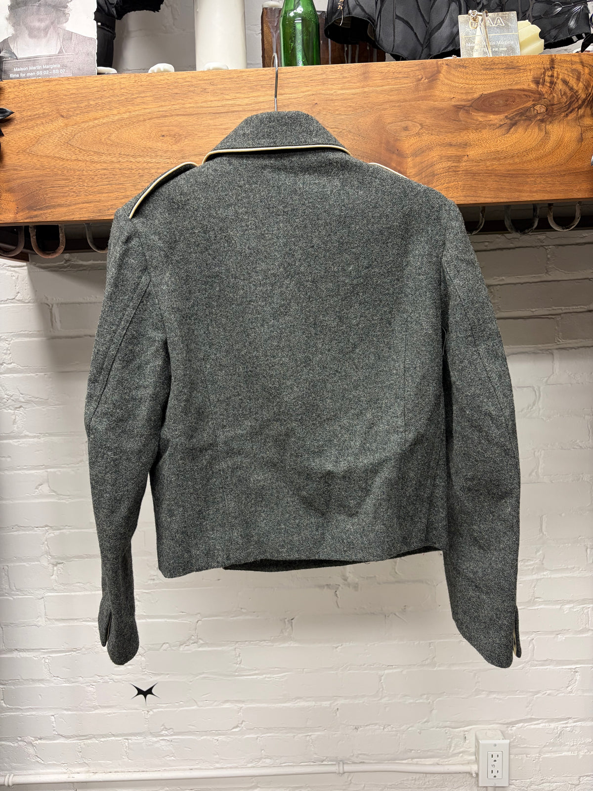 Yohji Yamamoto ‘Y’s’ Red Label Cropped Grey Wool Military Jacket