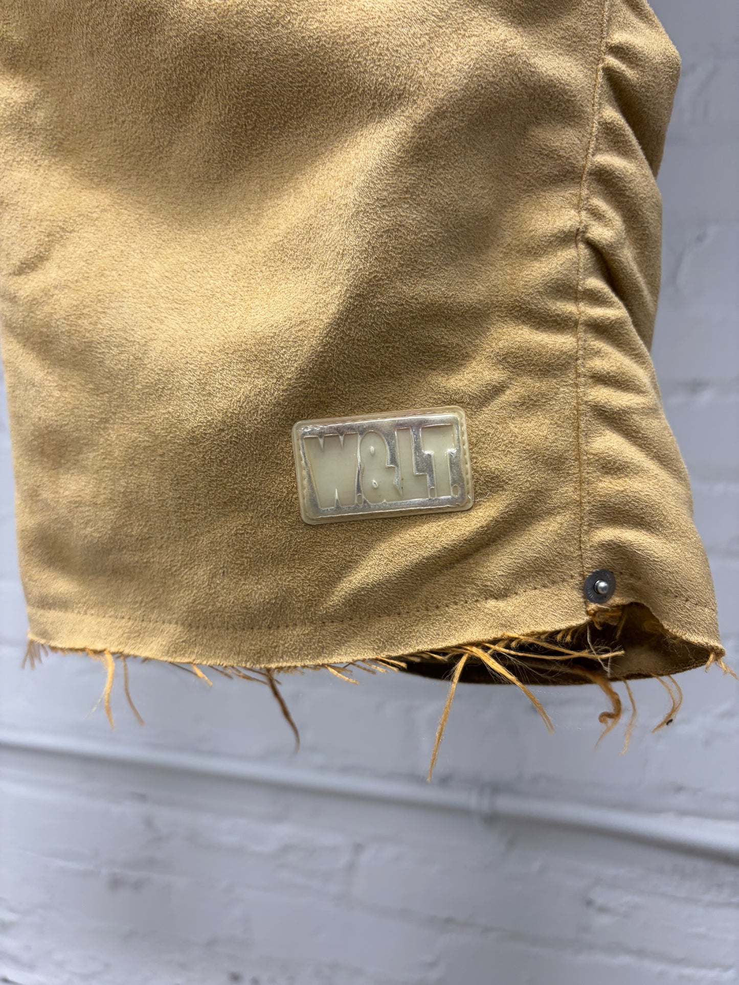 W&LT by Walter Van Beirendonck Tan Suede Bunched Knee Detail Pants