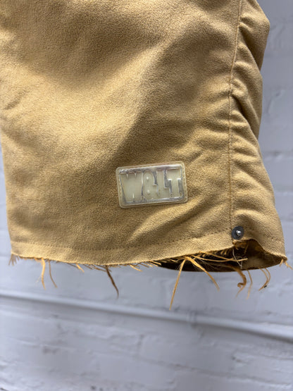 W&LT by Walter Van Beirendonck Tan Suede Bunched Knee Detail Pants