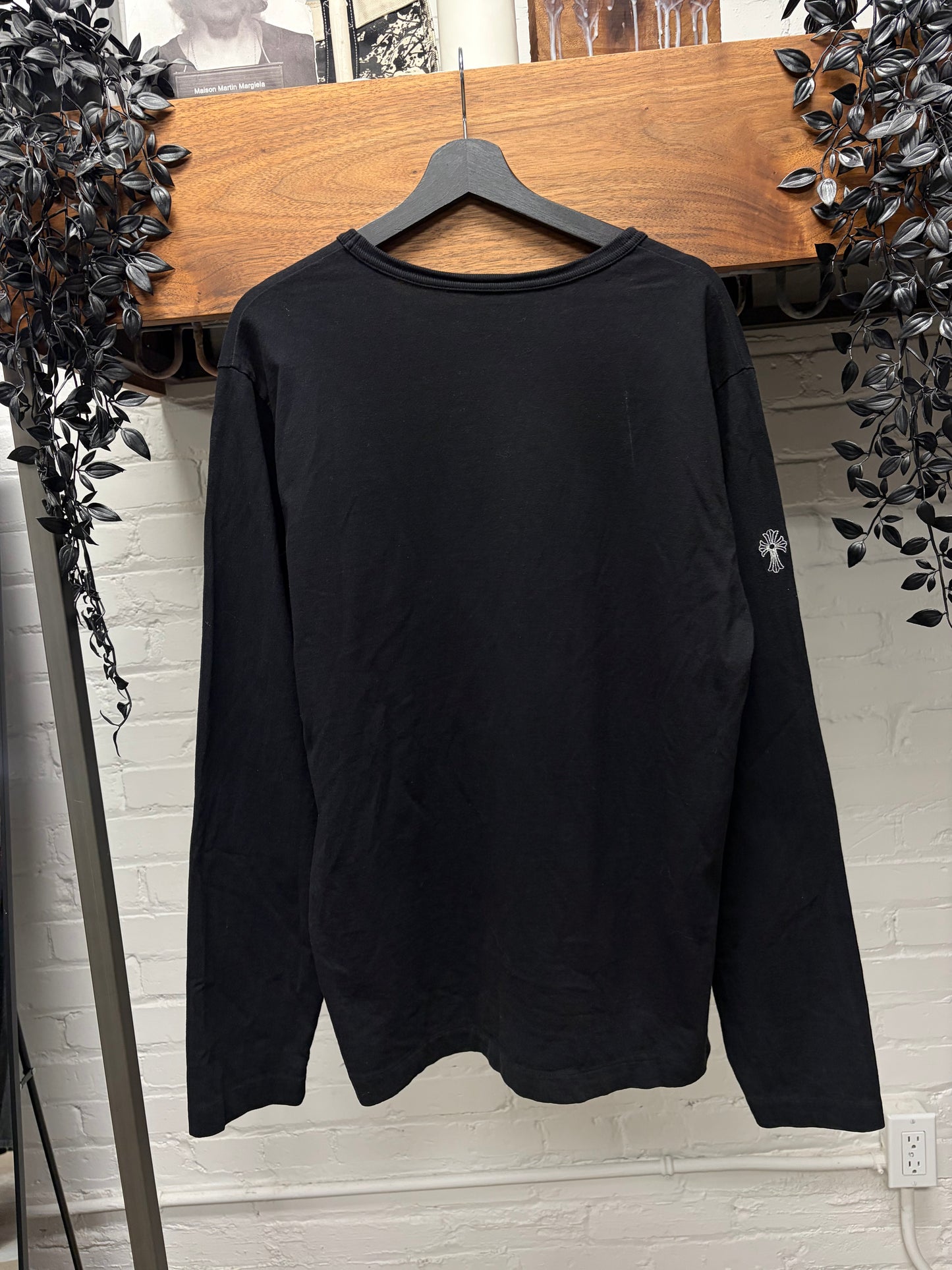 Chrome Hearts GRP Black Embroidered Logo Long Sleeve Shirt