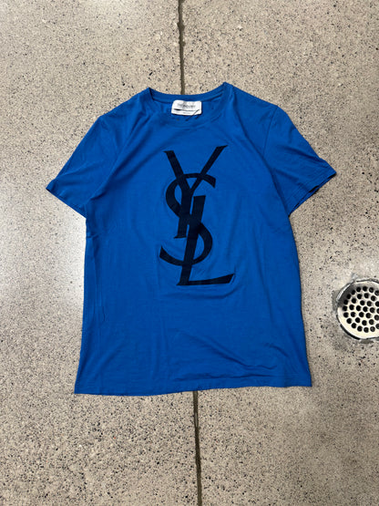 Yves Saint Laurent ‘YSL’ Logo Blue T-Shirt