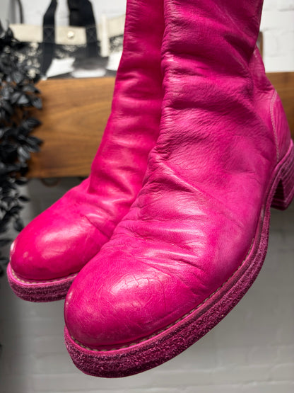 Guidi ‘788Z’ Back Zip Pink Horse Leather Boots