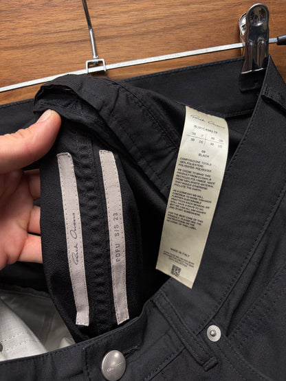 SS2023 Rick Owens ‘Edfu’ Banana Zip Black Flared Leg Pants