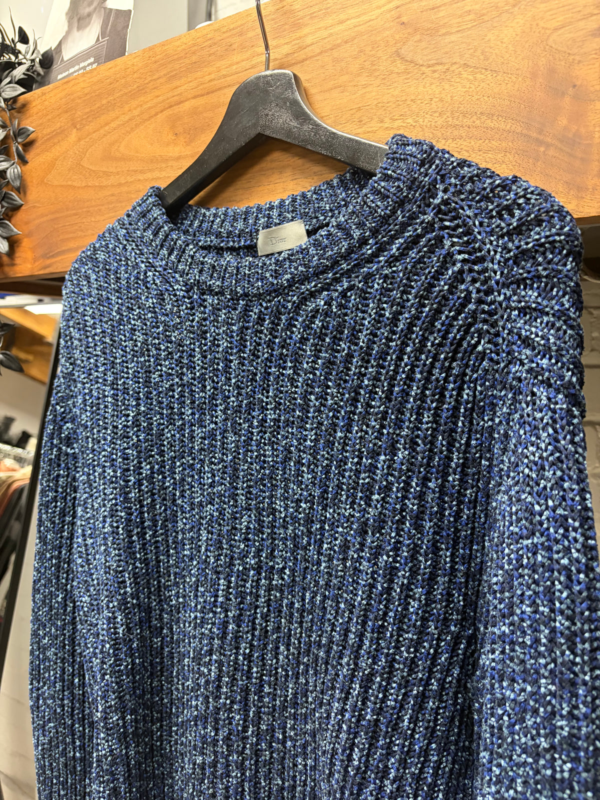 Dior Homme Marbled Blue/Grey Wool Knit Sweater