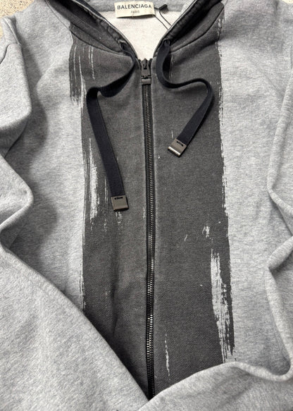 SS2015 Balenciaga ‘Brushstroke’ Paint Effect Zip Up Hoodie