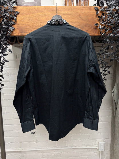 Vintage Jean Paul Gaultier ‘Button Embellished’ Black Button Up Shirt