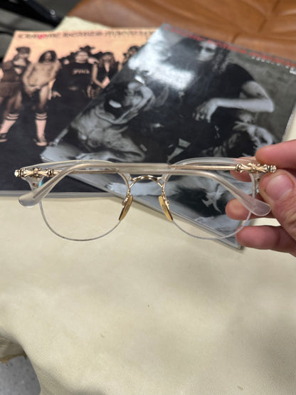 Chrome Hearts 22K Gold ‘Tang’ Clear Prescription Glasses Frames
