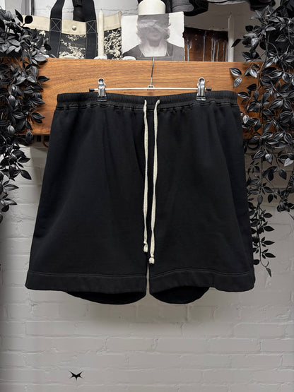 Rick Owens Black Drawstring ‘Boxer’ Cotton Sweat Shorts