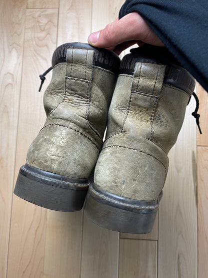 Dirk Bikkembergs Suede Leather Trim High Cut Work Boots