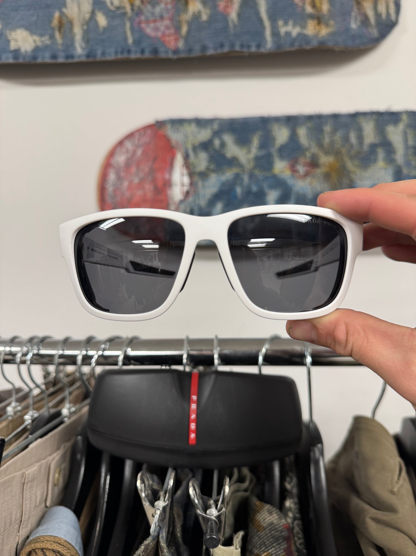 Prada Sport Polarized White ‘Linea Rossa’ Sunglasses