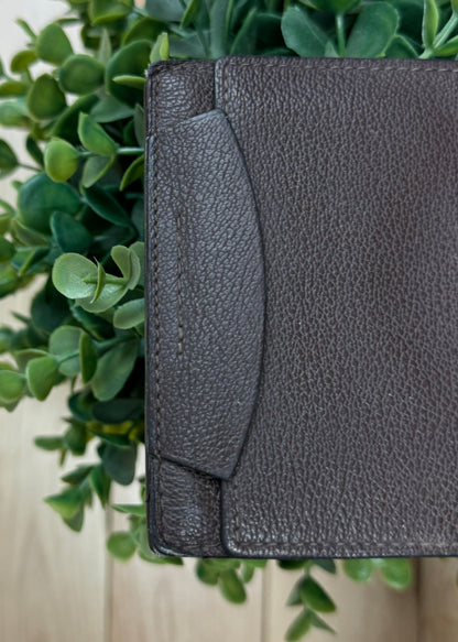 Tom Ford Brown Pebbled Calfskin Leather Cardholder Wallet
