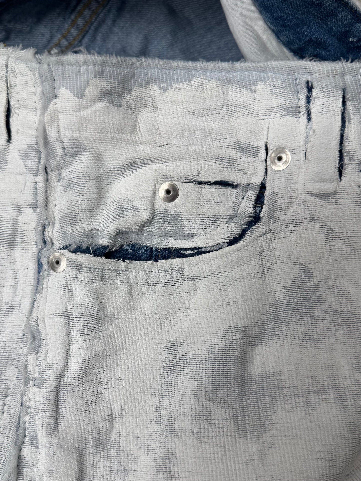 SS2016 Maison Margiela ‘Paint Coated’ White/Blue Denim