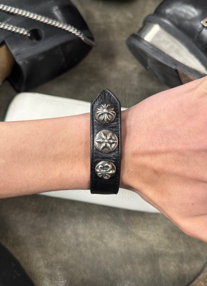 Chrome Hearts ‘Elemental’ Leather Button Snap Bracelet