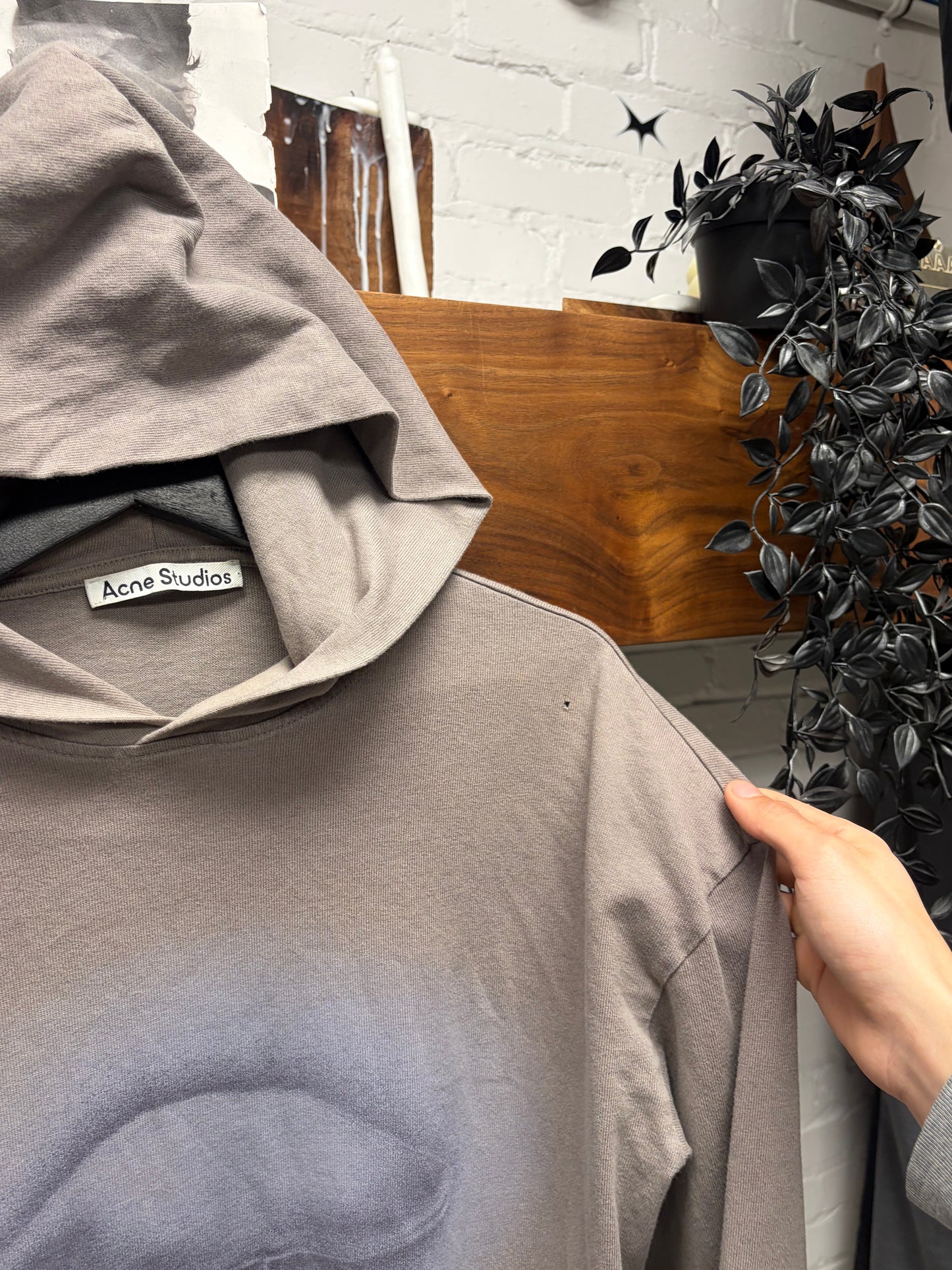 Acne Studios ‘Ecarla’ Mushroom Graphic Dust Brown Pullover Hoodie