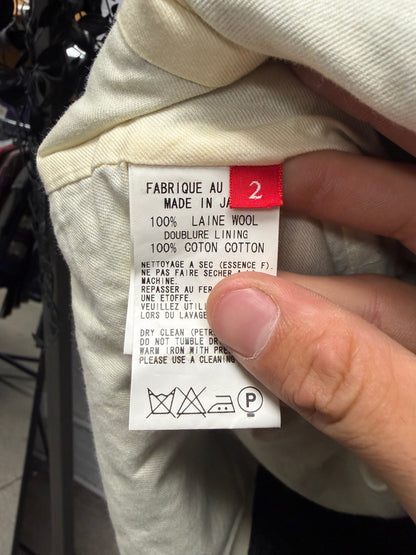 Yohji Yamamoto ‘Y’s’ Red Label Cropped Grey Wool Military Jacket
