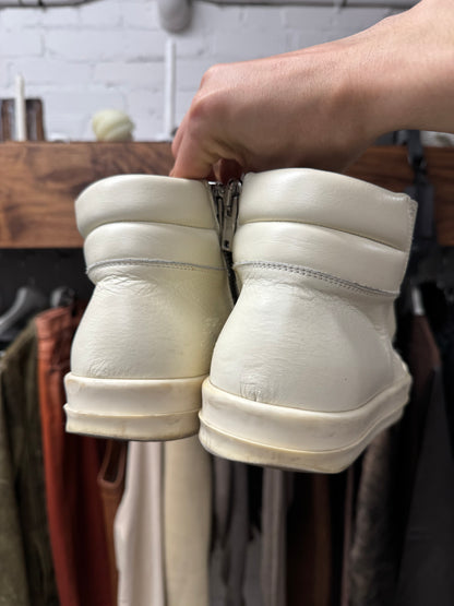 Rick Owens ‘Island Dunk’ Milk White Leather Sneakers