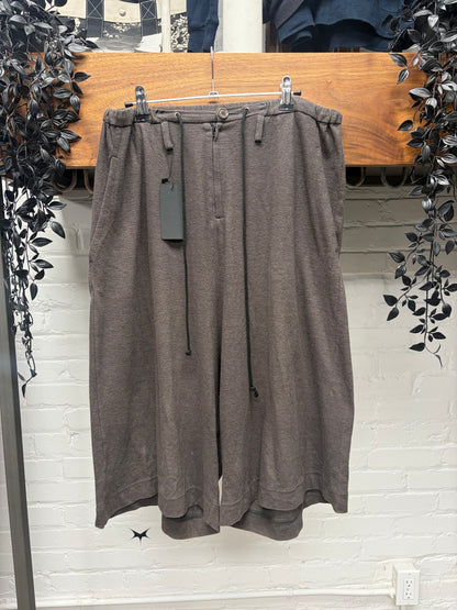 Yohji Yamamoto ‘Y’s’ Brown Drop Crotch Drawstring Shorts