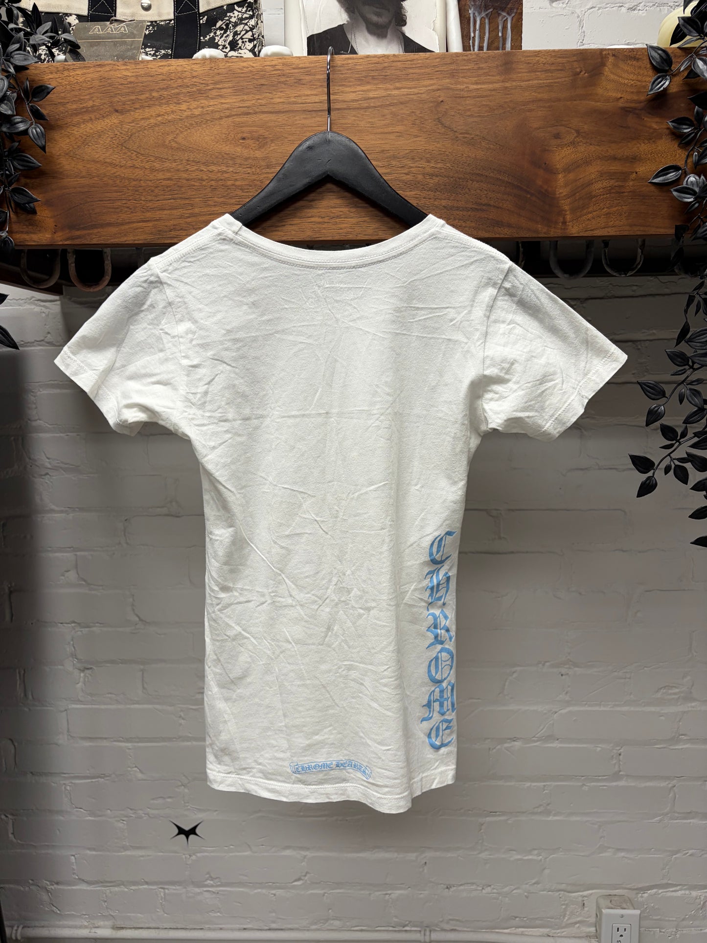 Chrome Hearts Blue/White Scroll Logo T-Shirt